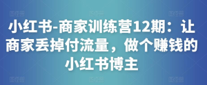 小紅書-商家訓練營12期：讓商家丟掉付流量，做賺錢小紅書博主百度網(wǎng)盤插圖