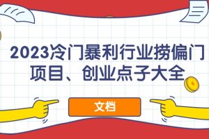 2023冷門暴利行業(yè)撈偏門項(xiàng)目、創(chuàng)業(yè)點(diǎn)子大全（文檔）百度網(wǎng)盤插圖