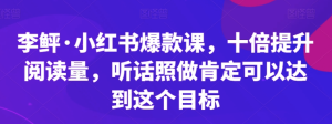 李鲆?小紅書爆款課，十倍提升閱讀量百度網(wǎng)盤插圖