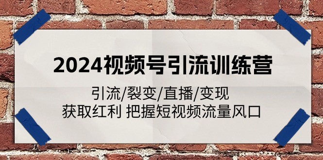 2024視頻號引流訓練營：引流/裂變/直播/變現(xiàn) 獲取紅利 把握短視頻流量風口插圖